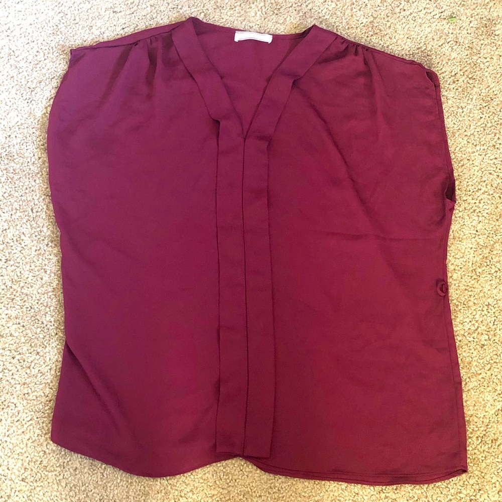 Poema Maroon Sleeveless Blouse